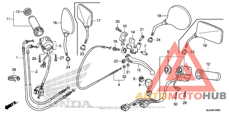 Handle Lever + Switch + Cable