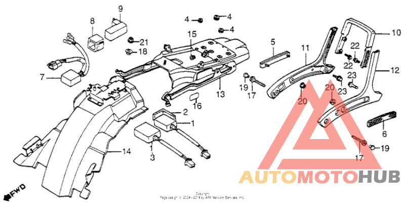 Rear fender + spark unit