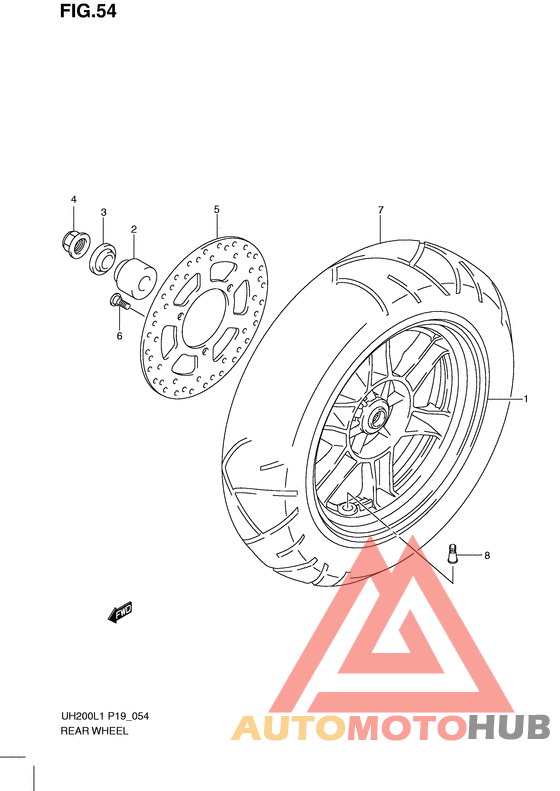 Rear wheel complete assy