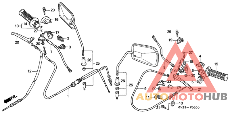 Handle lever/switch/cable