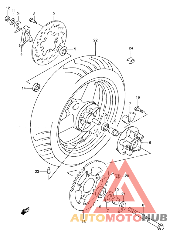 Rear wheel complete assy