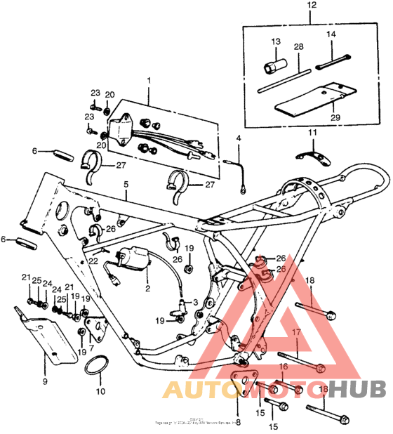 Frame + c.d.i. unit + ignition coil