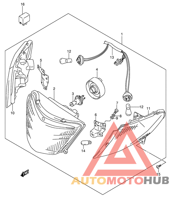 Front combination lamp