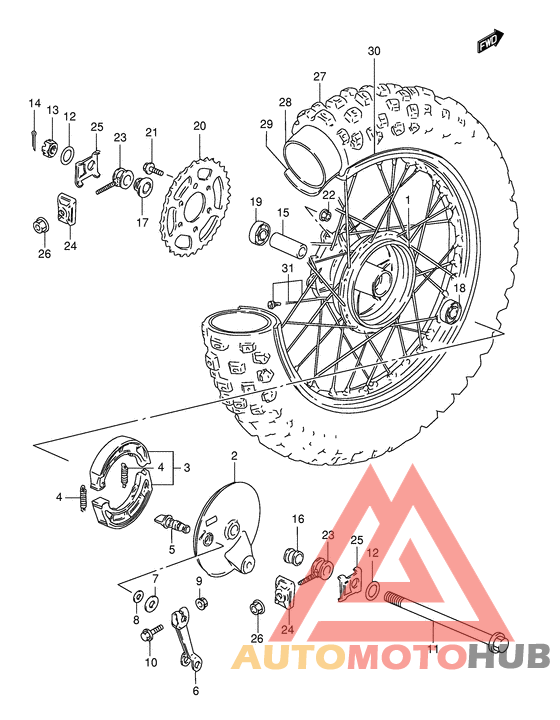 Rear wheel complete assy
