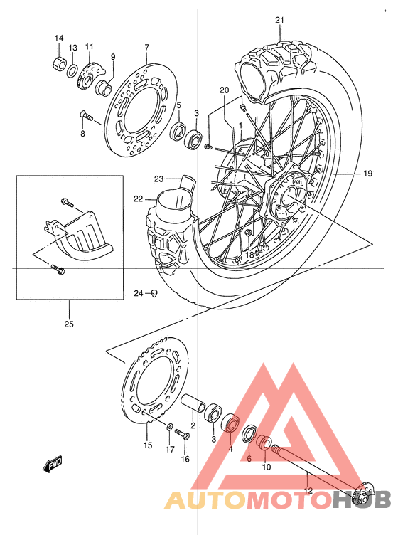 Rear wheel complete assy