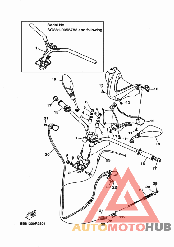 Steering handle & cable
