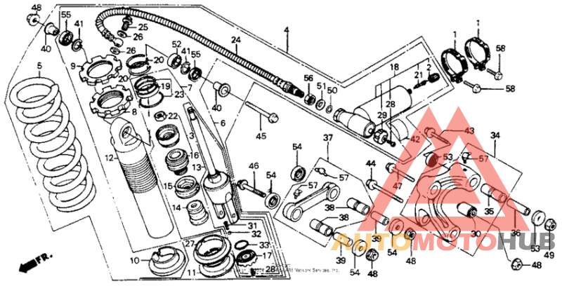 Rear shock absorber 86-88