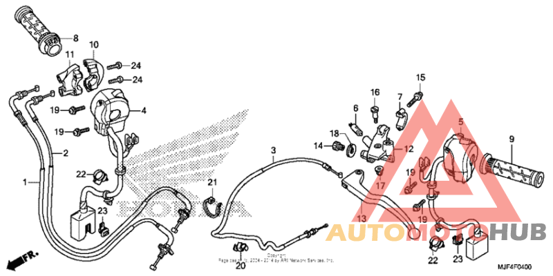 Handle lever + switch + cable (1)