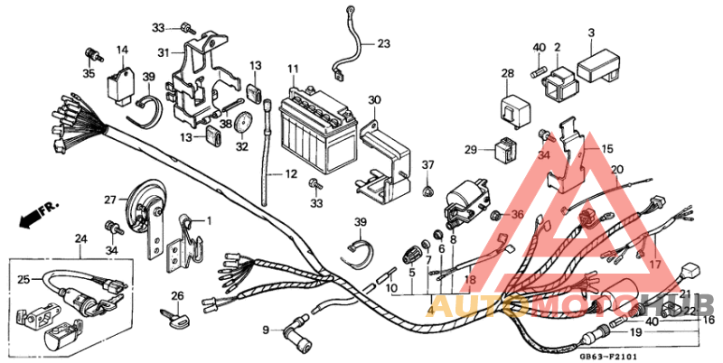 Wire harness/battery