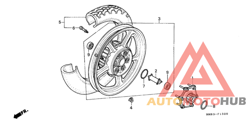 Rear wheel complete assy