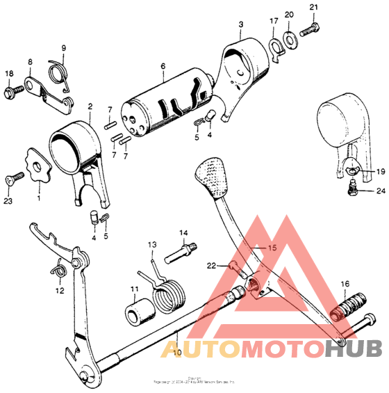 Вал и вилки  коробки передач