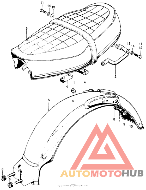 Seat + rear fender