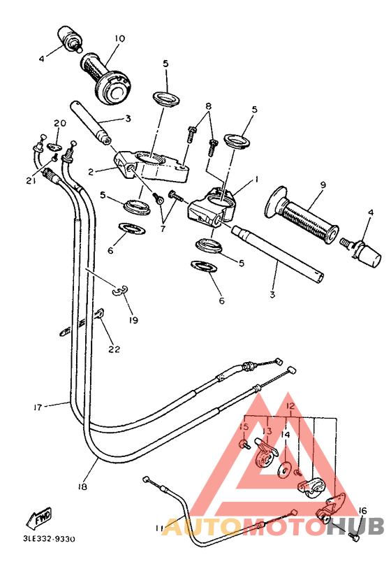 Steering handle. cable