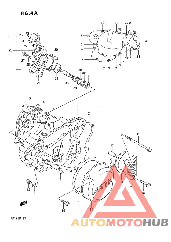 Crankcase cover- water pump