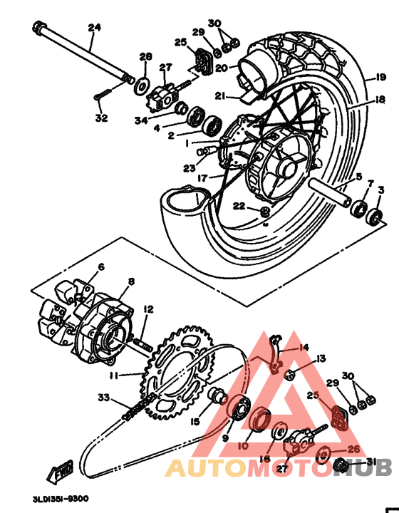 Rear wheel complete assy