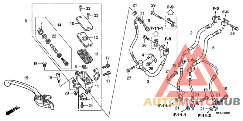 Fr. brake master cylinder