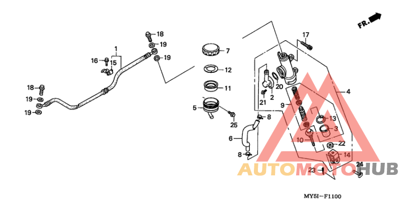 Rr. brake master cylinder
