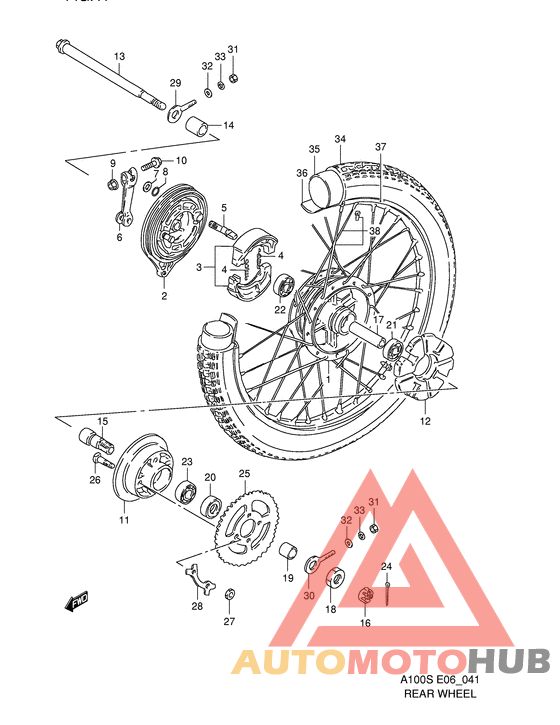 Rear wheel complete assy