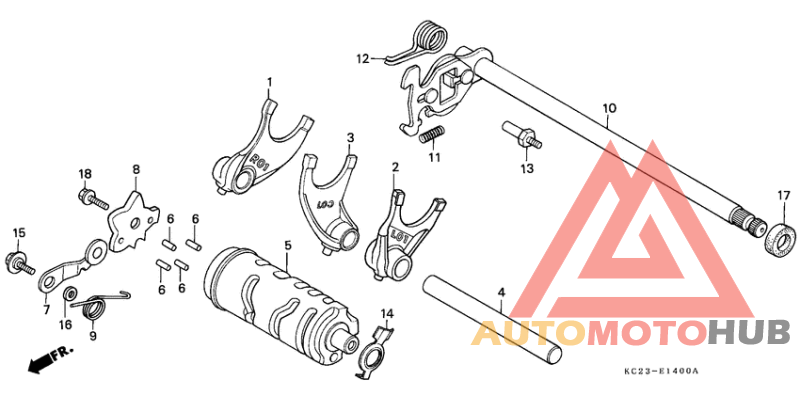 Shift drum/shift fork