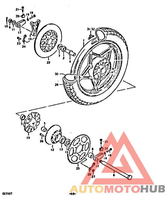 Rear wheel complete assy