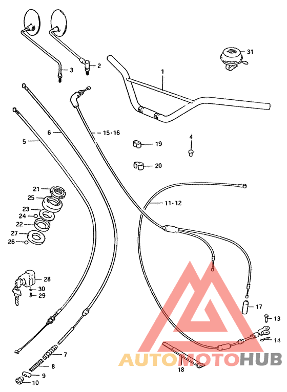 Handlebar - control cable