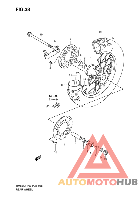 Rear wheel complete assy