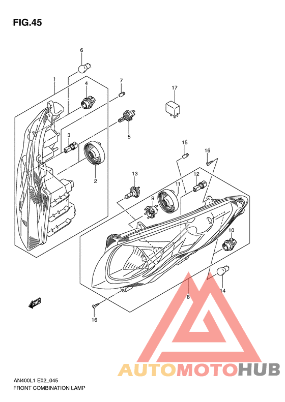 Front combination lamp