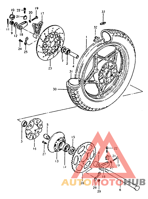Rear wheel complete assy