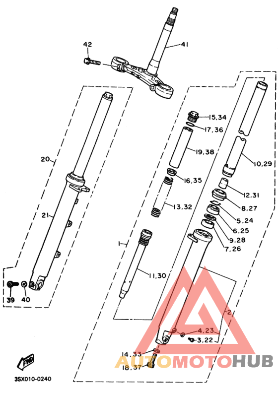 Front fork assy(ur silv