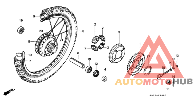 Rear wheel complete assy