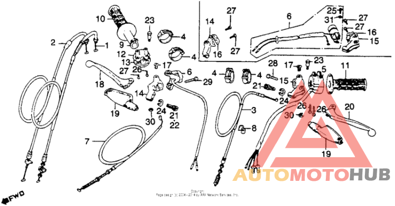 Handle switch + lever + cable