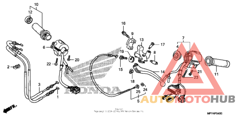 Handle lever + switch + cable