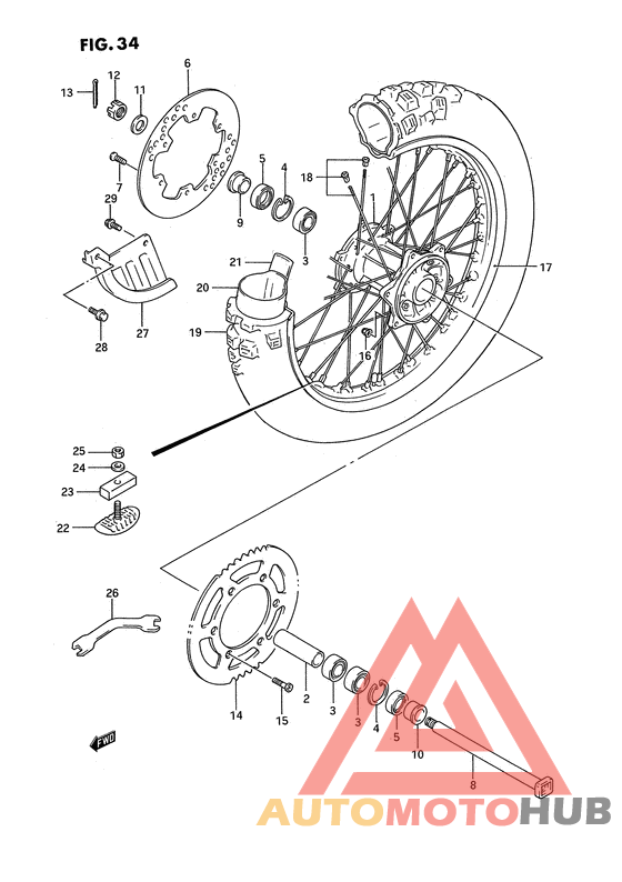 Rear wheel complete assy