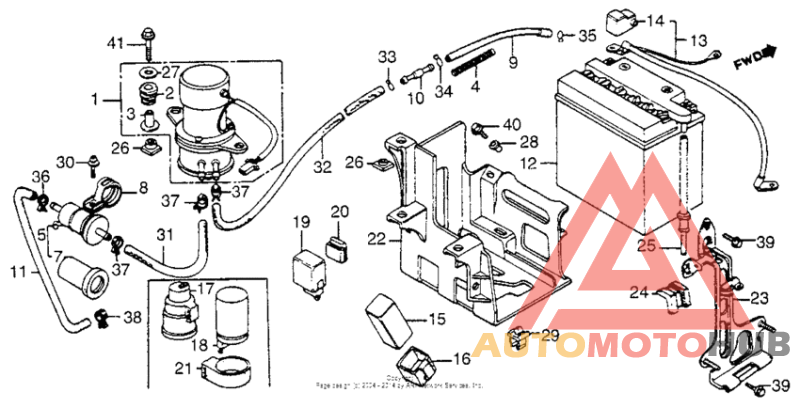 Battery + fuel pump