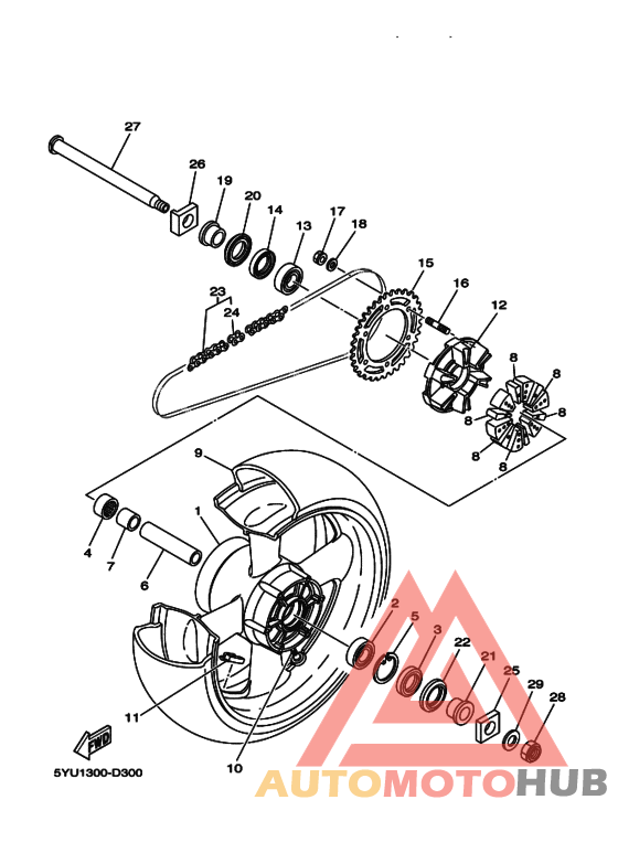 Rear wheel complete assy