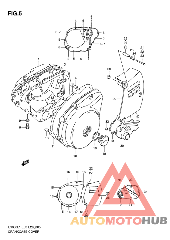 Crankcase cover ass`y  (v