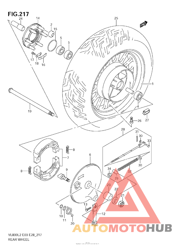 Rear Wheel (Vl800C  E33)
