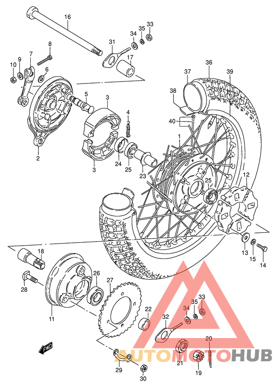 Rear wheel complete assy