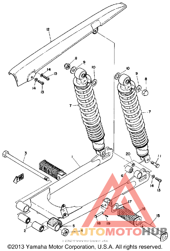 Rear arm - rear cushion - chain case