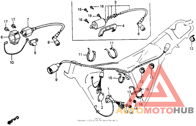 Wire harness + c.d.i. unit + ignition coil