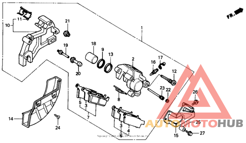 Rear brake caliper 90-91