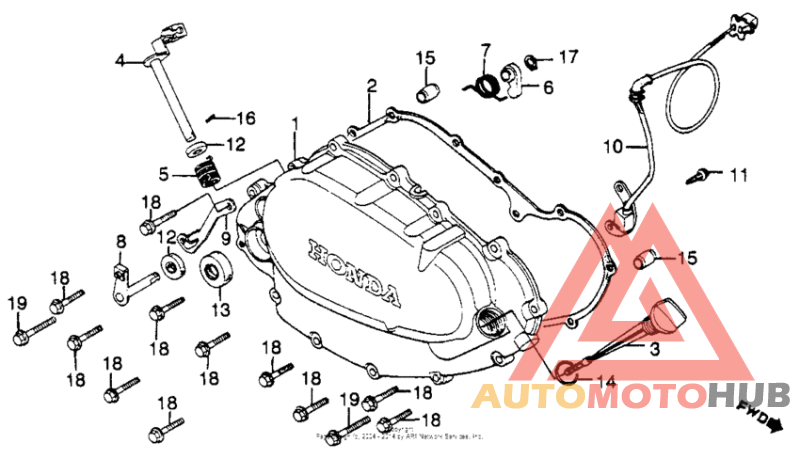 Right crankcase cover + pulse generator