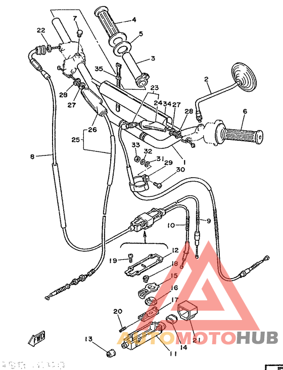 Steering handle. cable