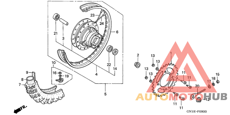 Rear wheel complete assy