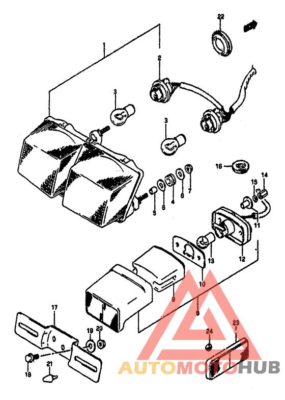 Tail lamp - license lamp
