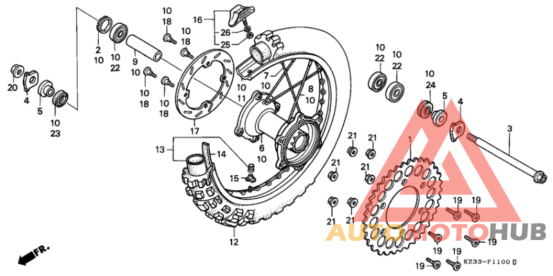 Rear wheel complete assy