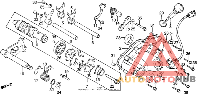 Shift drum + shift drum cover