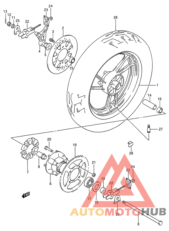 Rear wheel complete assy
