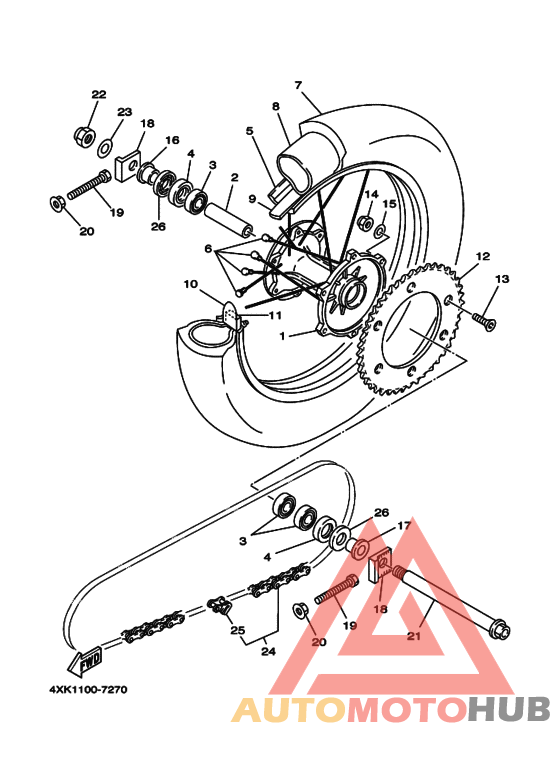 Rear wheel complete assy