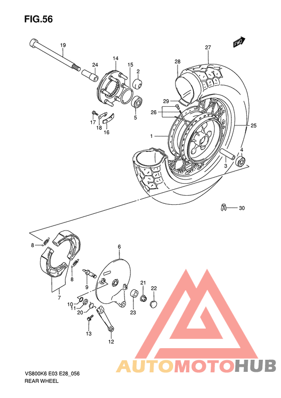Rear wheel complete assy